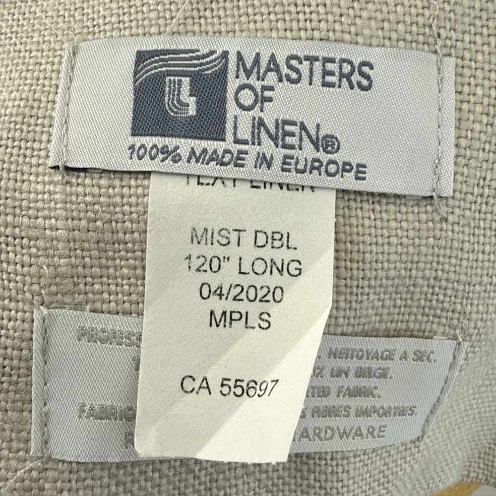 Restoration Hardware Linen Curtains Mist Belgian Heavyweight Textured 100x120 x2